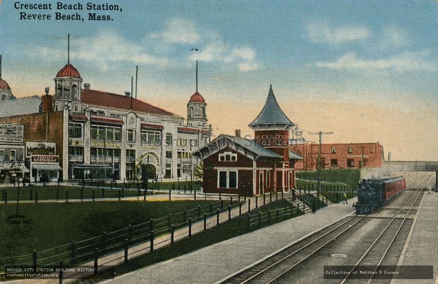 Postcard: Crescent Beach Station, Revere Beach, Massachusetts